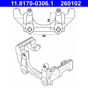 Suport etrier ATE 11.8170-0306.1 – VW | AutoRival