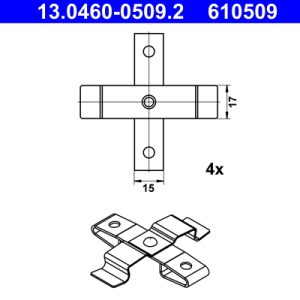 Set accesorii placute frana ATE 13.0460-0509.2 – VW | AutoRival