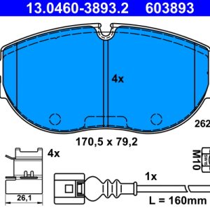 Set placute frana ATE 13.0460-3893.2 – VW | AutoRival