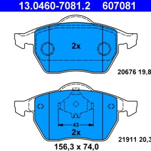 Set placute frana ATE 13.0460-7081.2 – VW | AutoRival