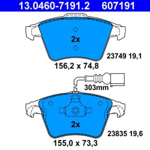 Set placute frana ATE 13.0460-7191.2 – VW | AutoRival