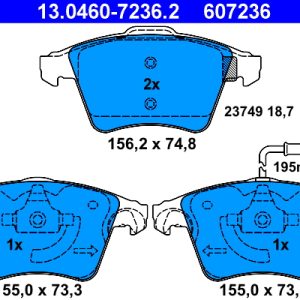Set placute frana ATE 13.0460-7236.2 – VW | AutoRival