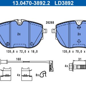 Set placute frana ATE 13.0470-3892.2 – VW | AutoRival
