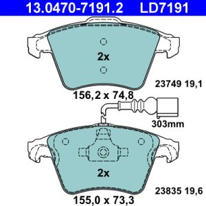 Set placute frana ATE 13.0470-7191.2 – VW | AutoRival