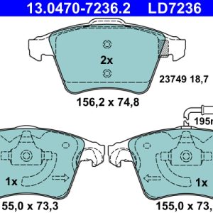 Set placute frana ATE 13.0470-7236.2 – VW | AutoRival