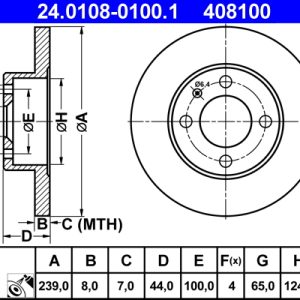 Disc frana ATE 24.0108-0100.1 – VW | AutoRival