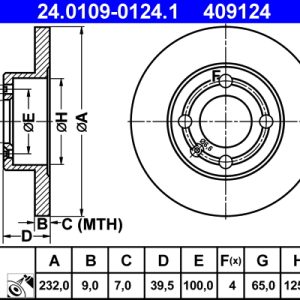 Disc frana ATE 24.0109-0124.1 – VW | AutoRival