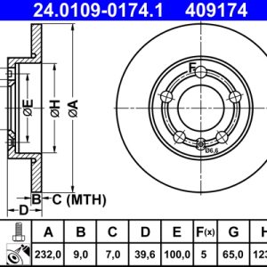 Disc frana ATE 24.0109-0174.1 – VW | AutoRival
