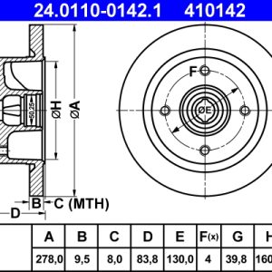 Disc frana ATE 24.0110-0142.1 – VW | AutoRival
