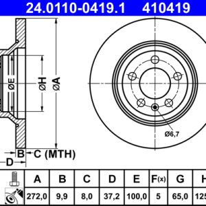 Disc frana ATE 24.0110-0419.1 – VW | AutoRival
