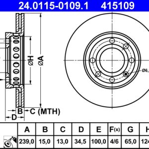 Disc frana ATE 24.0115-0109.1 – VW | AutoRival