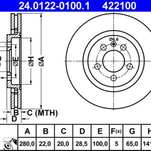 Disc frana ATE 24.0122-0100.1 – VW | AutoRival