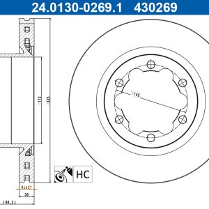 Disc frana ATE 24.0130-0269.1 – VW | AutoRival