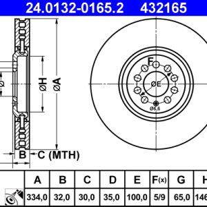 Disc frana ATE 24.0132-0165.2 – VW | AutoRival