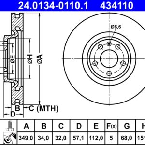 Disc frana ATE 24.0134-0110.1 – VW | AutoRival