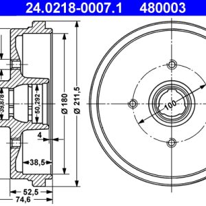 Tambur frana ATE 24.0218-0007.1 – VW | AutoRival