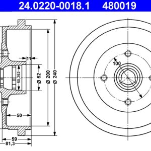 Tambur frana ATE 24.0220-0018.1 – VW | AutoRival