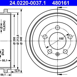 Tambur frana ATE 24.0220-0037.1 – VW | AutoRival