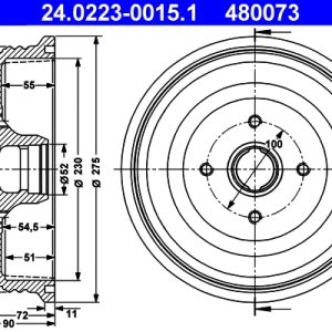 Tambur frana ATE 24.0223-0015.1 – VW | AutoRival
