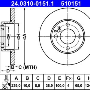 Disc frana ATE 24.0310-0151.1 – VW | AutoRival