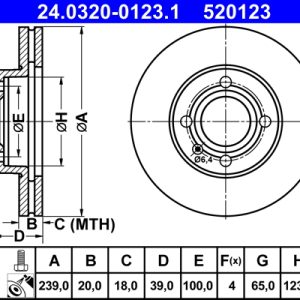 Disc frana ATE 24.0320-0123.1 – VW | AutoRival