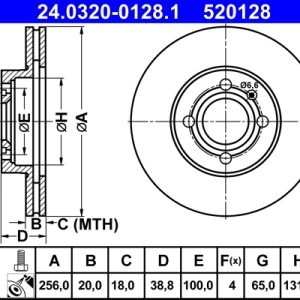 Disc frana ATE 24.0320-0128.1 – VW | AutoRival