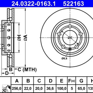 Disc frana ATE 24.0322-0163.1 – VW | AutoRival
