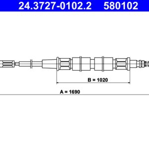 Cablu frana de parcare ATE 24.3727-0102.2 – VW | AutoRival