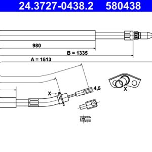 Cablu frana de parcare ATE 24.3727-0438.2 – VW | AutoRival