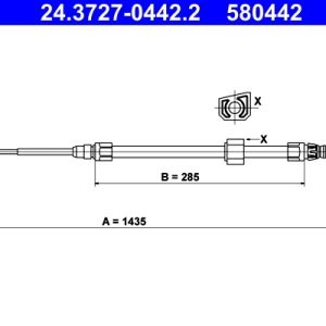 Cablu frana de parcare ATE 24.3727-0442.2 – VW | AutoRival