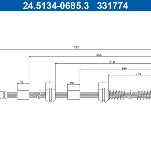 Furtun frana ATE 24.5134-0685.3 – VW | AutoRival