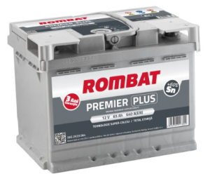 Baterie auto ROMBAT PREMIER PLUS 5652K20064, 65 Ah, 640 A, 12 V, 242 x 175 x 190 mm