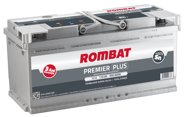 Baterie auto ROMBAT PREMIER PLUS 6102K60095, 110 Ah, 950 A, 394 x 175 x 190 mm