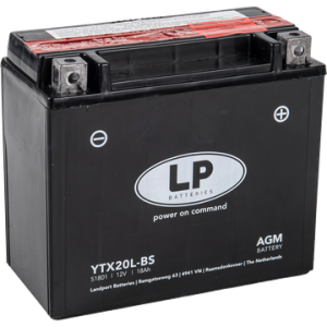 Baterie moto LANDPORT AGM YTX20L-BS, 12 V, 18 Ah, 250 A, cu pachet acid