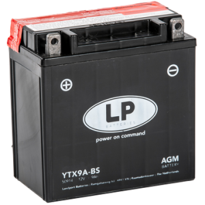 Baterie moto LANDPORT AGM YTX9A-BS, 12 V, 9 Ah, 140 A, cu pachet acid