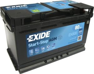 Baterie auto EXIDE AGM Start-Stop EK800, 80 Ah, 12V, 800 A, 315x175x190 mm