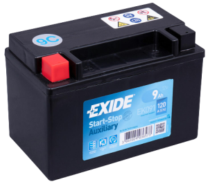 Baterie auxiliara EXIDE AGM Auxiliary EK091, 12 V, 9 Ah, 120 A, 150x90x105 mm, borna stanga plus