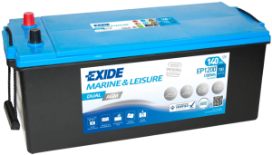 Baterie pornire EXIDE Dual AGM EP1200, 12 V, 140 Ah, 700 A, 513x189x223 mm, borna stanga plus