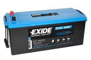 Baterie pornire EXIDE Dual AGM EP1500, 12 V, 180 Ah, 900 A, 513x223x223 mm, borna stanga plus