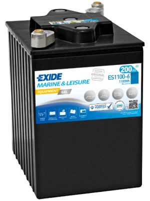 Baterie pornire EXIDE Equipment GEL ES1100-6, 12 V, 200 Ah, 244x190x275 mm, borna dreapta plus