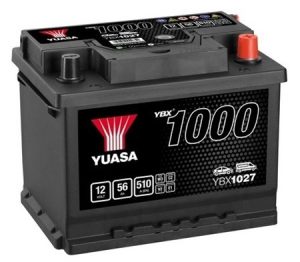 Baterie auto YUASA YBX 1000 CA-CA YBX1027, 12 V, 56 Ah, 510 A, 243x175x190 mm, borna dreapta plus