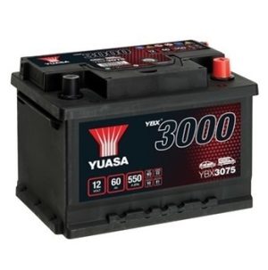 Baterie auto YUASA YBX 3000 ASIA YBX3075, 12 V, 60 Ah, 550 A, 245x175x175 mm, borna dreapta plus