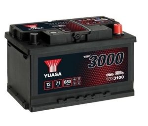 Baterie auto YUASA YBX 3000 ASIA YBX3100, 12 V, 71 Ah, 680 A, 278x175x175 mm, borna dreapta plus
