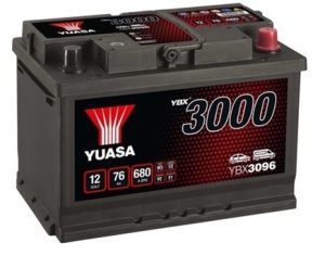 Baterie auto YUASA YBX 3000 ASIA YBX3096, 12 V, 76 Ah, 680 A, 278x175x190 mm, borna dreapta plus