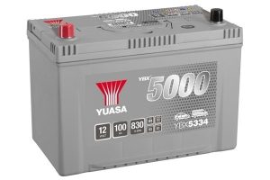 Baterie auto YUASA YBX 5000 ASIA YBX5334, 12 V, 100 Ah, 830 A, 304x173x225 mm, borna inversa stanga plus