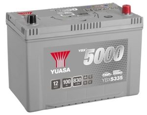 Baterie auto YUASA YBX 5000 ASIA YBX5335, 12 V, 100 Ah, 830 A, 304x173x225 mm, borna dreapta plus