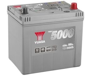 Baterie auto YUASA YBX 5000 ASIA YBX5005, 12 V, 65 Ah, 580 A, 232x173x225 mm, borna dreapta plus