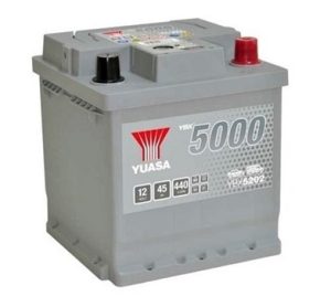 Baterie auto YUASA YBX 5000 Silver YBX5202, 12 V, 45 Ah, 440 A, 175x175x190 mm, borna dreapta plus