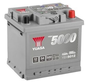 Baterie auto YUASA YBX 5000 Silver YBX5012, 12 V, 54 Ah, 500 A, 207x175x190 mm, borna dreapta plus