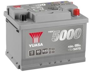 Baterie auto YUASA YBX 5000 Silver YBX5075, 12 V, 60 Ah, 640 A, 243x175x175 mm, borna dreapta plus